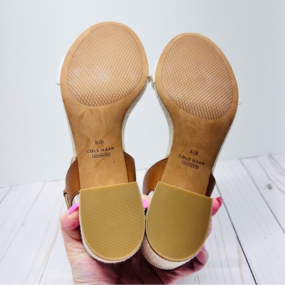 Cole Haan NEW Without Box Josie Block Heel Sandal - Cream and Brown Size 8.5 - Picture 9 of 11